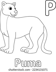 Puma Animal Alphabet ABC Isolationsseite P