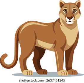Puma animal in bold confident cartoon style illustration vector design
