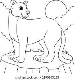 Puma Animal Coloring Page for Kids