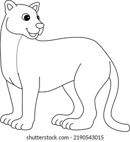 Puma Animal Isolated Coloring Page Kids Stock Vector (Royalty Free ...