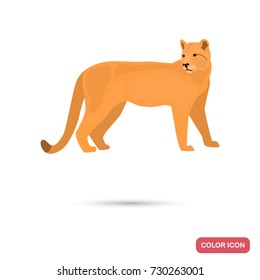 Puma color flat icon for web and mobile design