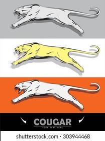 puma. cougar. brave strong roaring leaping puma. brave strong roaring leaping cougar with the extreme fang. leaping tiger. leaping lion. leaping puma. leaping big cat. attacking predator. Mascot.