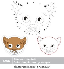 Puma. Dot to dot educational game for kids.