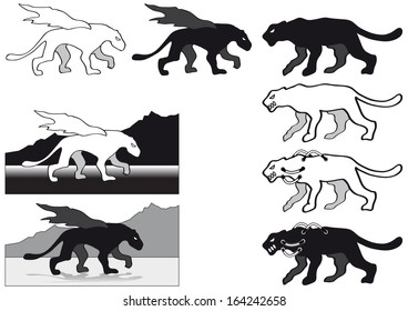 Puma and Gryphon Silhouette