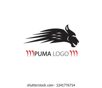 Puma head icon logo template 