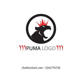 Puma head icon logo template 