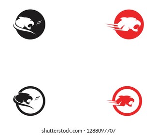 Puma head icon logo vector template