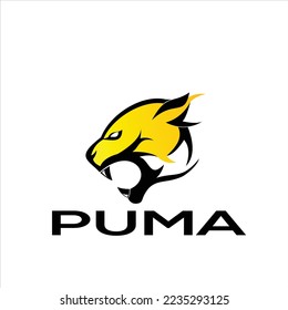 puma head logo colorfull ilustration