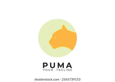 Puma head logo design, minimalist Puma head vector logo