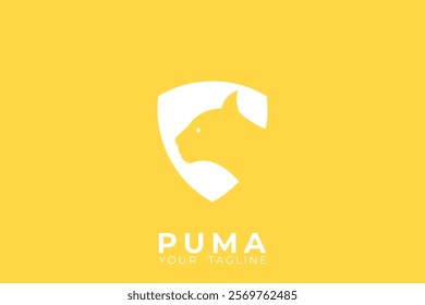 Puma head logo design, minimalist Puma head vector logo