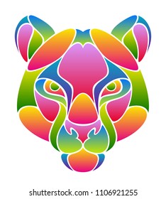 Puma head on a white background