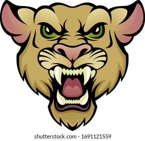Puma head on a white background