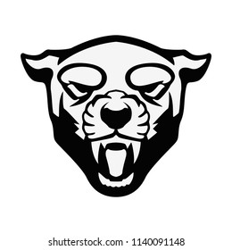 puma head sign. Design element for sport team logo, emblem, badge, mascot. Vector illustration