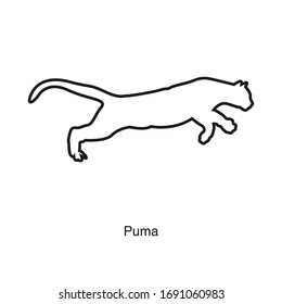 Puma icon vector on white background. Black icon illustration