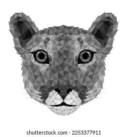 Puma Low poly. Low poly triangular Puma face