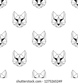 Puma. Seamless vector polygonal background. Modern minimalistic design. Vector illustration for web design. Low poly art