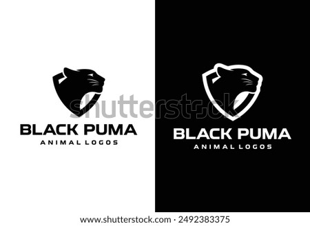 puma silhouette logo design vector illustration suitable for sports logos