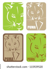 Puma sticker - vector illustration