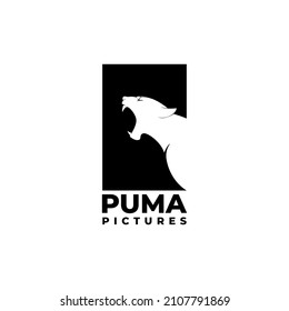 puma, tiger, jaguar, lion silhouette vector logo design