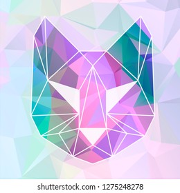 Puma.  Vector origami. Flat design. Low poly art