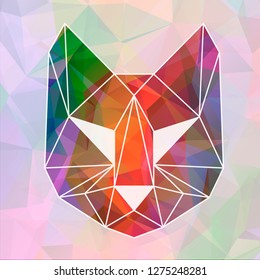 Puma.  Vector origami. Flat design. Low poly art
