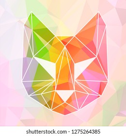 Puma.  Vector origami. Flat design. Low poly art