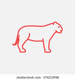 Puma web line icon.