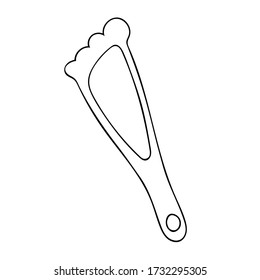 Pumice for the feet. Foot cleaning. Pedicure. Vector hand drawn illustration on a white background. Element for your design.
