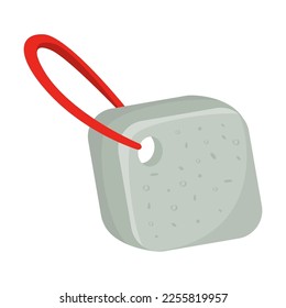 Pumice sponge for cleaning rough leather. Sauna accessories vector illustration. Russian sauna or bathhouse concept