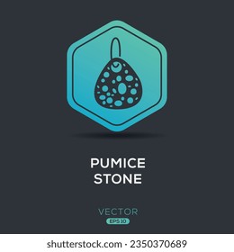 (Pumice stone) Icon, Vector sign.
