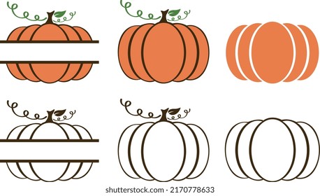 Pumkin designs bundle. Pumpkin frame.