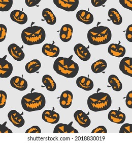 pumkin halloween jack o’lantern seamless pattern