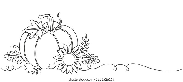 Pumkin line art vector illustration