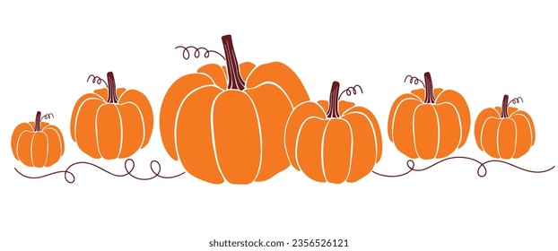 Pumkin line art vector illustration