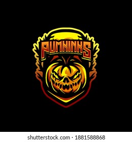 pumkin mascot esport logo design