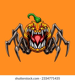 Pumkin Scary halloween vector illustration