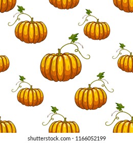 Pumkin seamless pattern. Vector illustration. Cartoon style