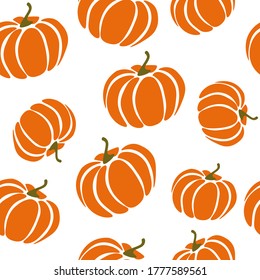 Pumkin seamless pattern vector illustration decoration texture wallpaper vegetable october halloween autumn design drawn harvest agriculture