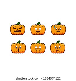 ilustración de diseño vectorial de conjunto de calabazas. decoración de hallowen