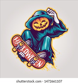 the pumkin skater in halloween party