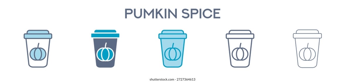Elemento de especia de calabaza para diseño gráfico - estilos múltiples. Ilustración vectorial De Dos Colores Y Negro. Los Diseños Múltiples De Los Iconos Se Pueden Utilizar Para El Móvil, Ui, Web