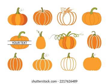 Pumkin Vector Bundle For Print, Pumkin clipart, Pumkin Illustration