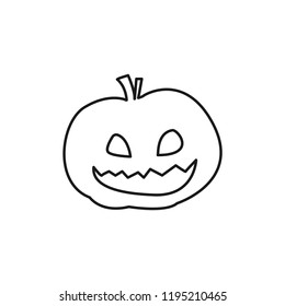 Pumking isolated. Vector Halloween element. Flat illustration.