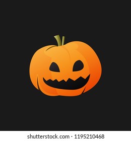 Pumking isolated. Vector Halloween element. Flat illustration.