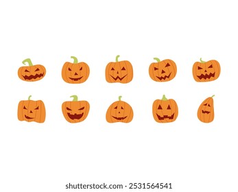 Pumkins Halloween Cartoon Element Set 