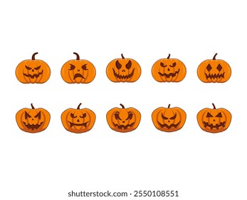 Pumkins Halloween Design Element Set