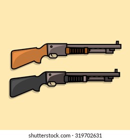 pump action shotgun isolated on white