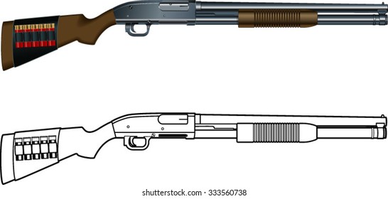 Pump Shotgun Drawing