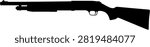 Pump Action Shotgun Side View Vector Silhouette Illustration