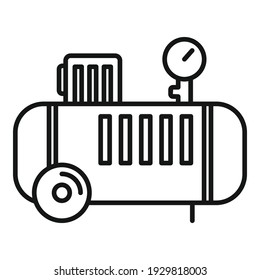 Icono del compresor de aire de la bomba. Icono vectorial del compresor de aire de la bomba de contorno para diseño web aislado en fondo blanco